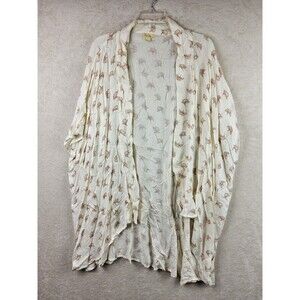 Symbology Exclusive Cream Ginko Print Kimono - One Size - Swim Cover
